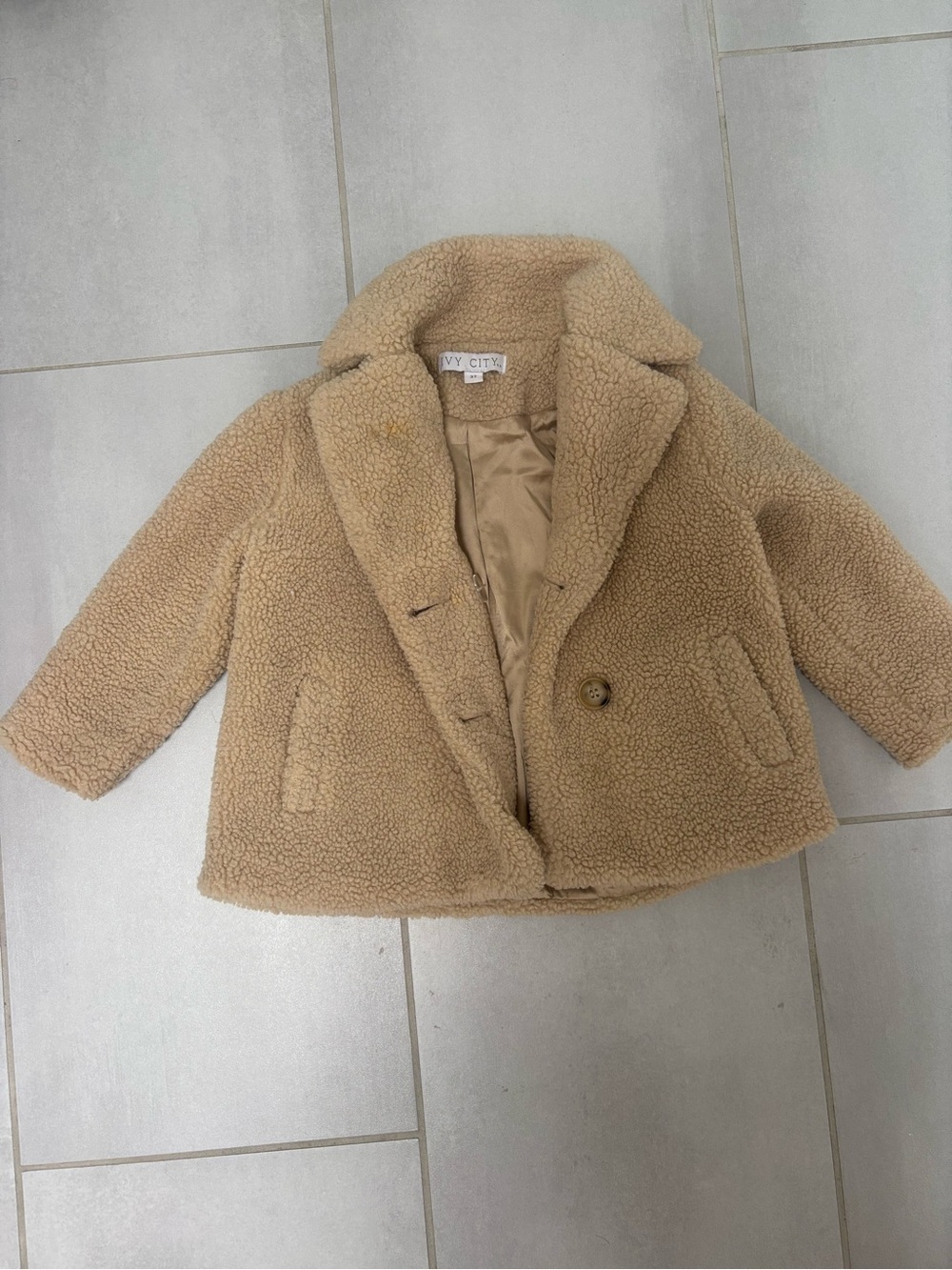 Kids' Cream Teddy Coat - Warm Sherpa Jacket